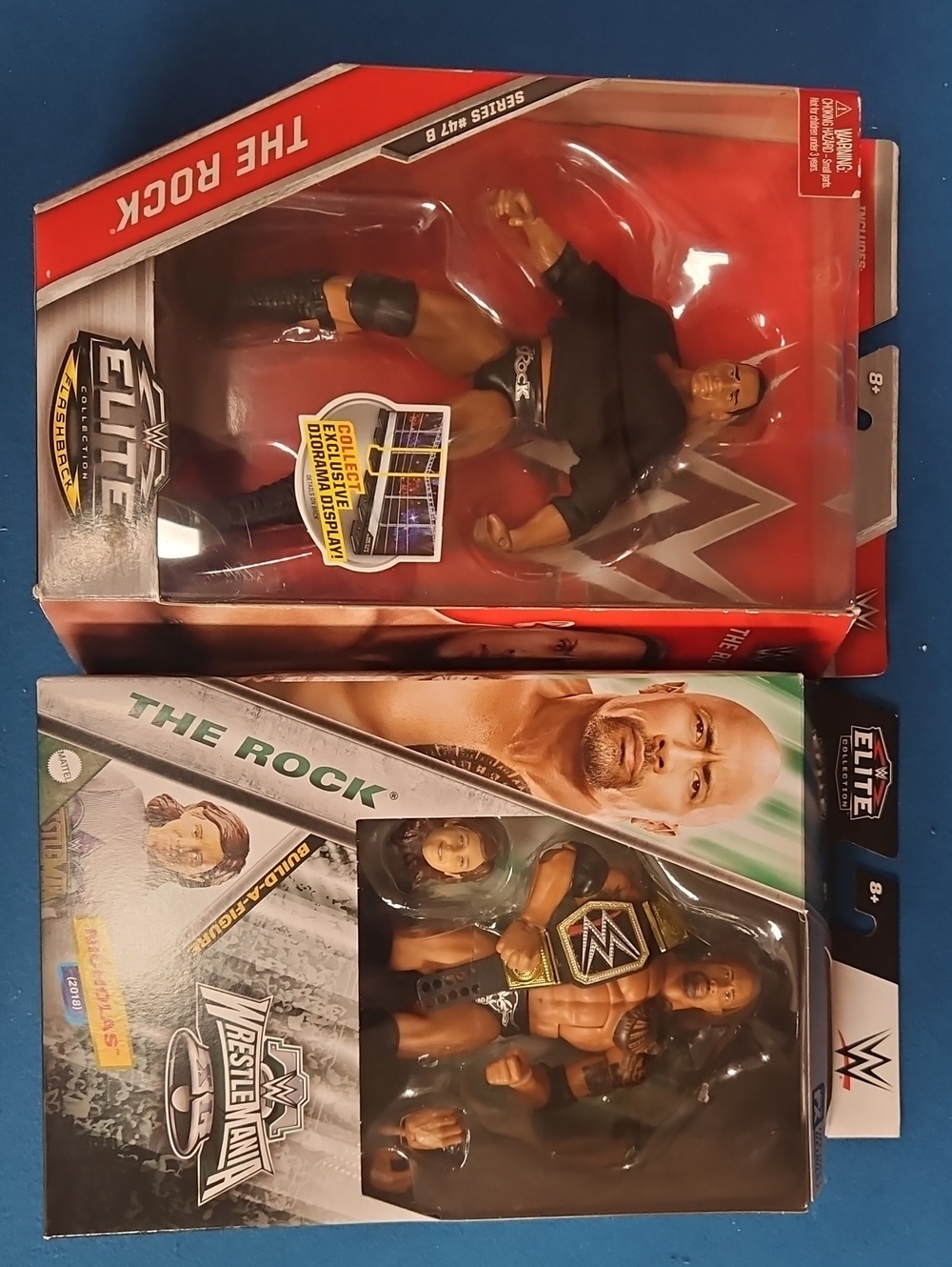 WWE The Rock Action Figures Duo with Red and Green Packaging